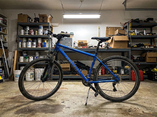 Blue mountain bike