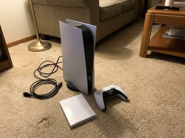 Game console with one controller and a game